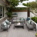 Aluminum Patio Furniture Set Seven Seat Outdoor Conversation Grey